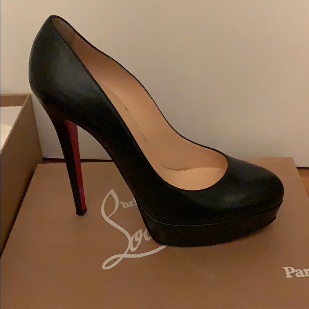 Authentic Christian Louboutin black platform pumps